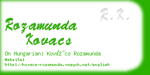 rozamunda kovacs business card
